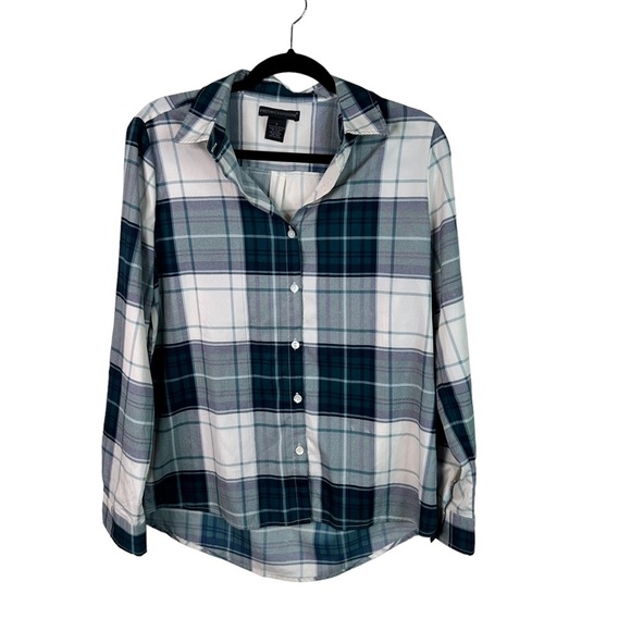 Preswick and Moore Green Plaid Fall Button Down Shirt Size Small - Picture 1 of 6